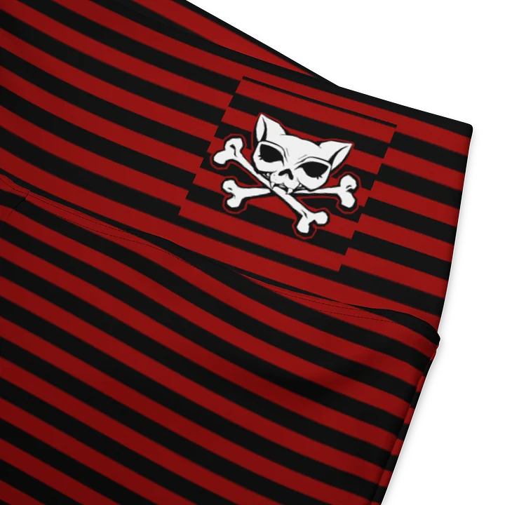 Red and Blaque Stripped Kat Skull Flares product image (2)