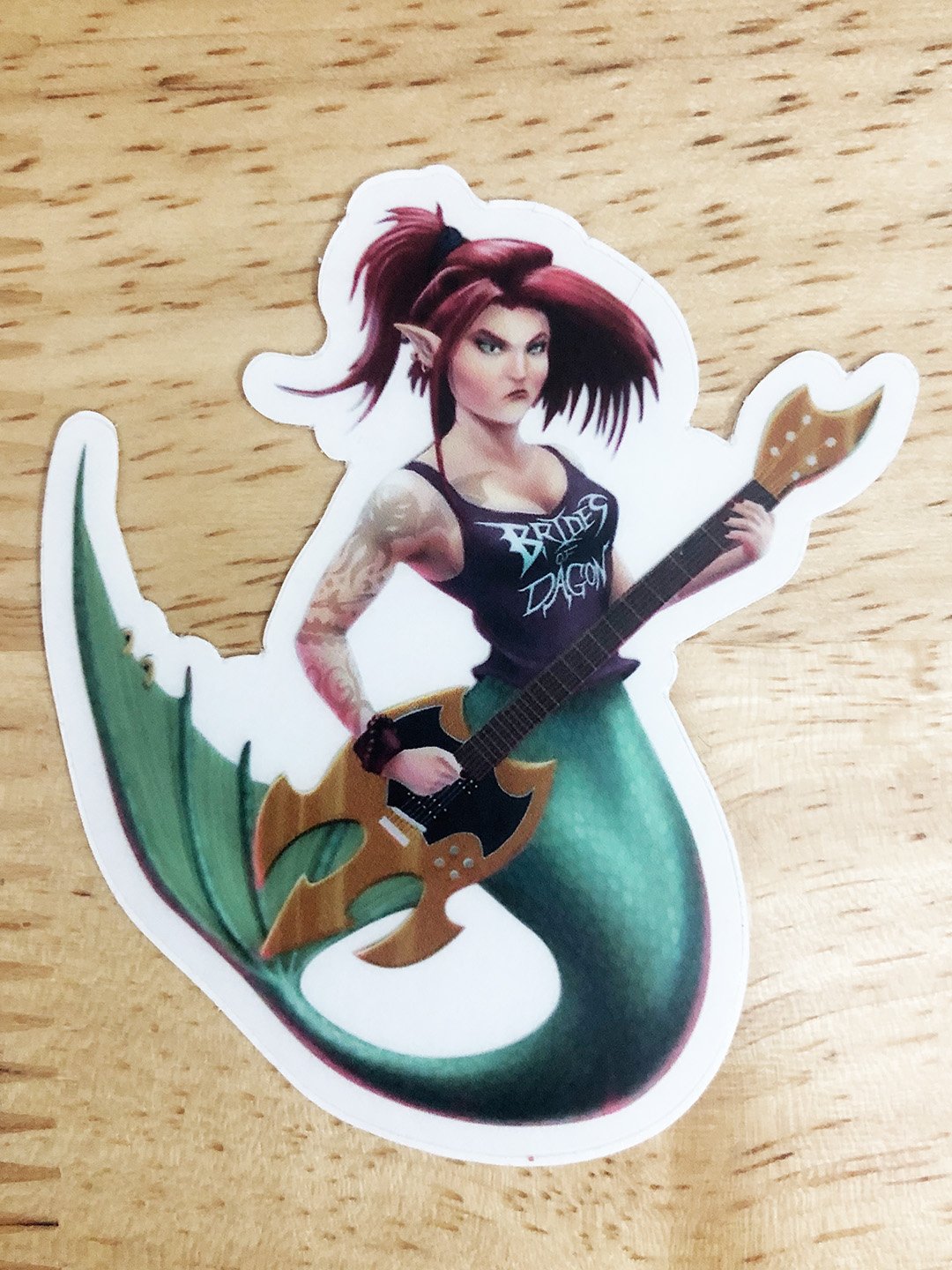Heavy Metal Mermaid Vinyl Sticker product image (1)