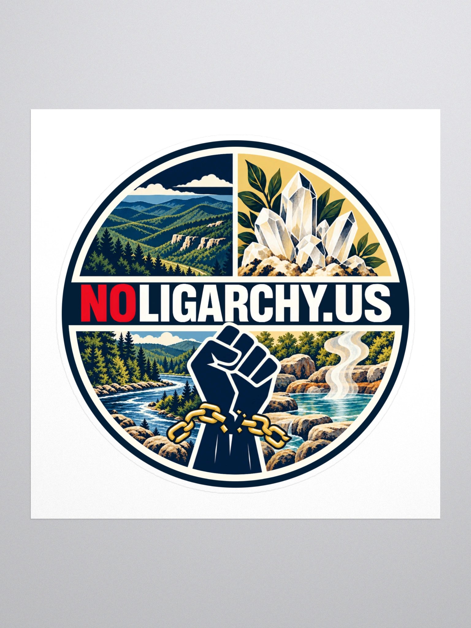 Arkansas NOLIGARCHY.US sticker product image (1)
