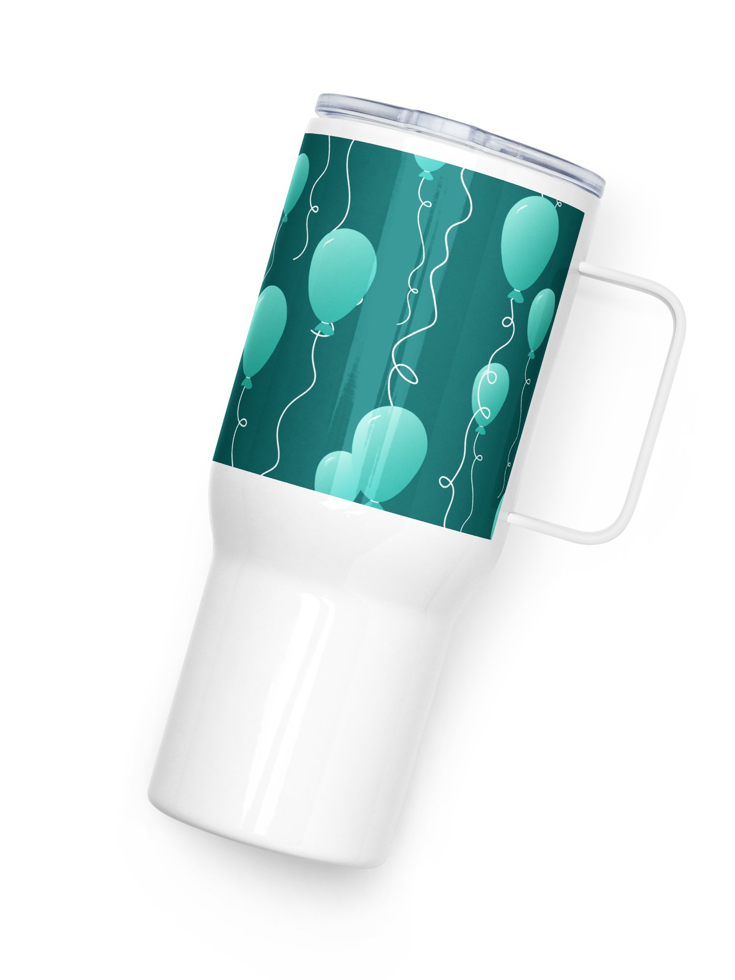 Party Time! Teal Balloon Stainless Steel Travel Mug with Handle product image (12)