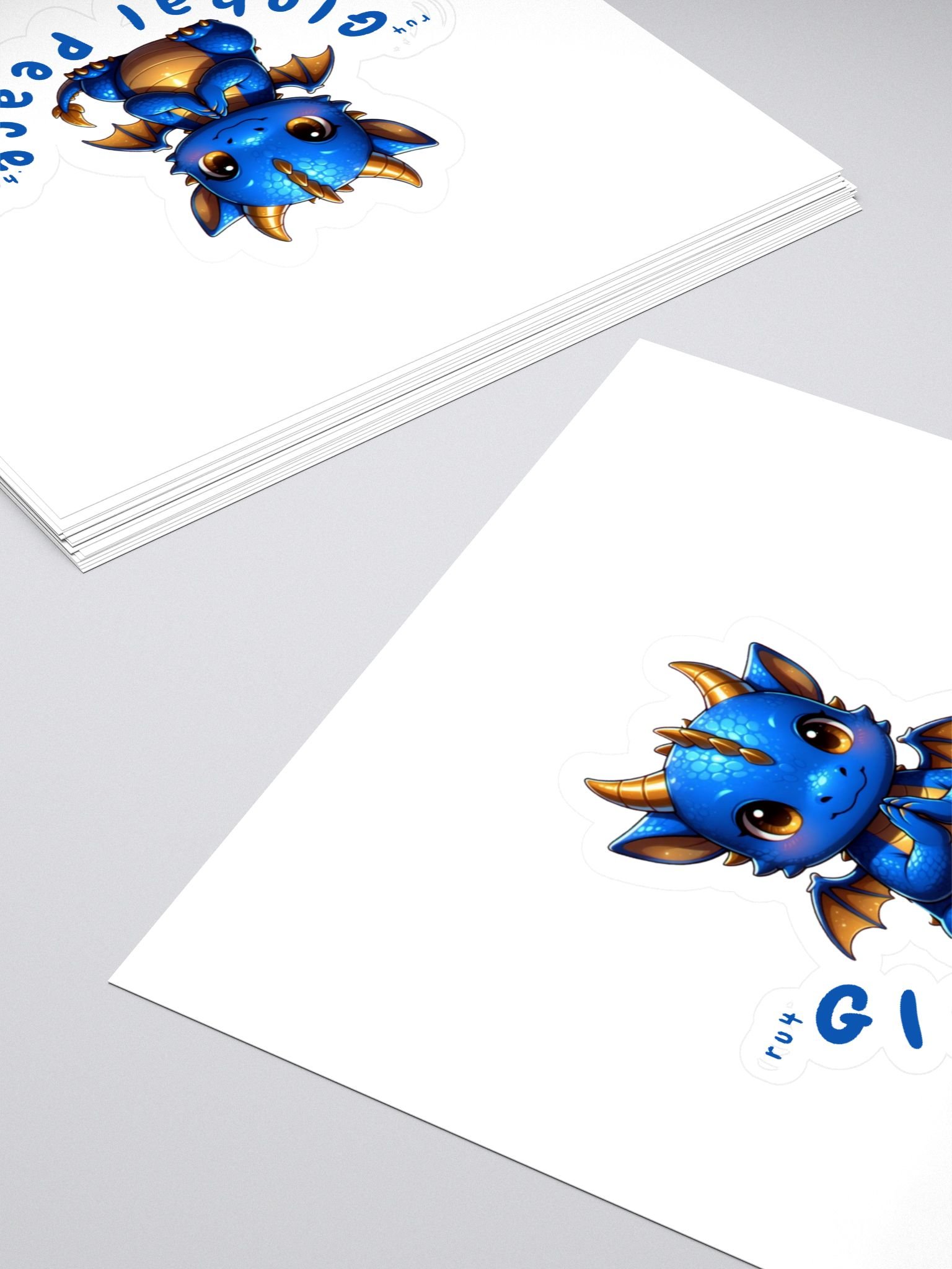 Global Peace Blue Dragon Kiss Cut Stickers product image (4)