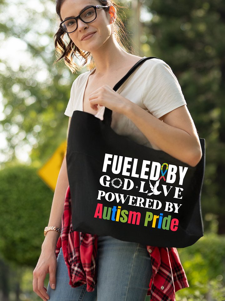 Fueled By God, Powered By Autism Pride, Autism Eco Tote Bag product image (1)