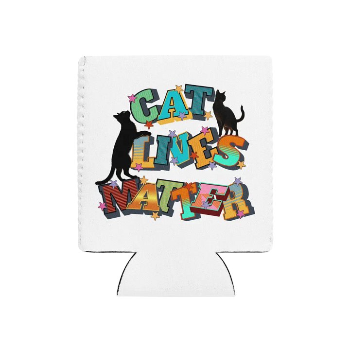 Cat Lives Matter Star-Studded Can Cooler product image (1)