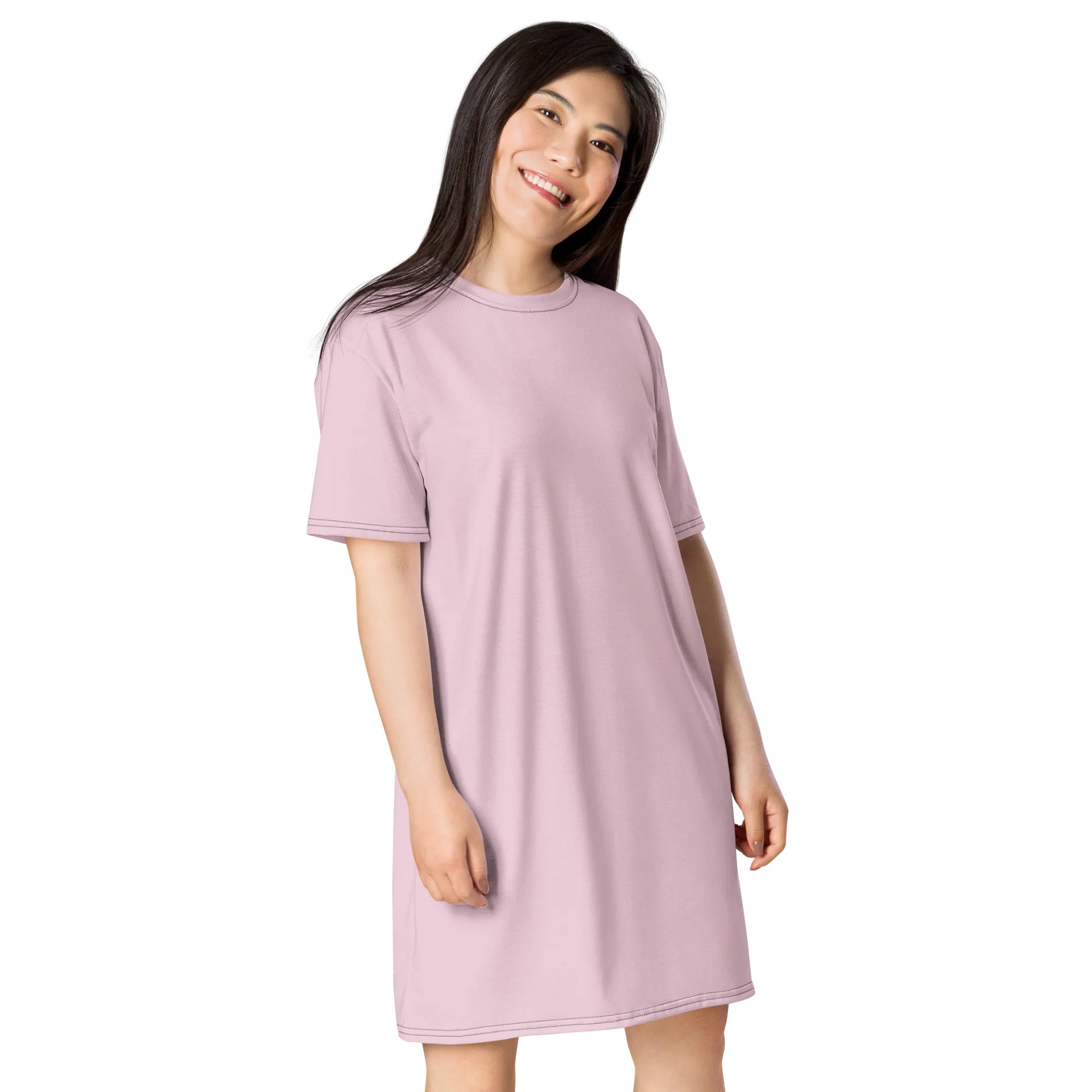 Oversized T-Shirt Dress - Elegant Pink Lace, Sizes 2XS-6XL product image (4)