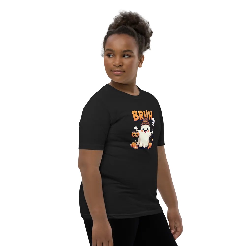 Spooky Ghost Bruh Halloween Youth T-Shirt product image (16)