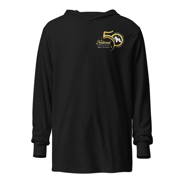 50th National Specialty Long Sleeve Hooded Tee - Black product image (1)