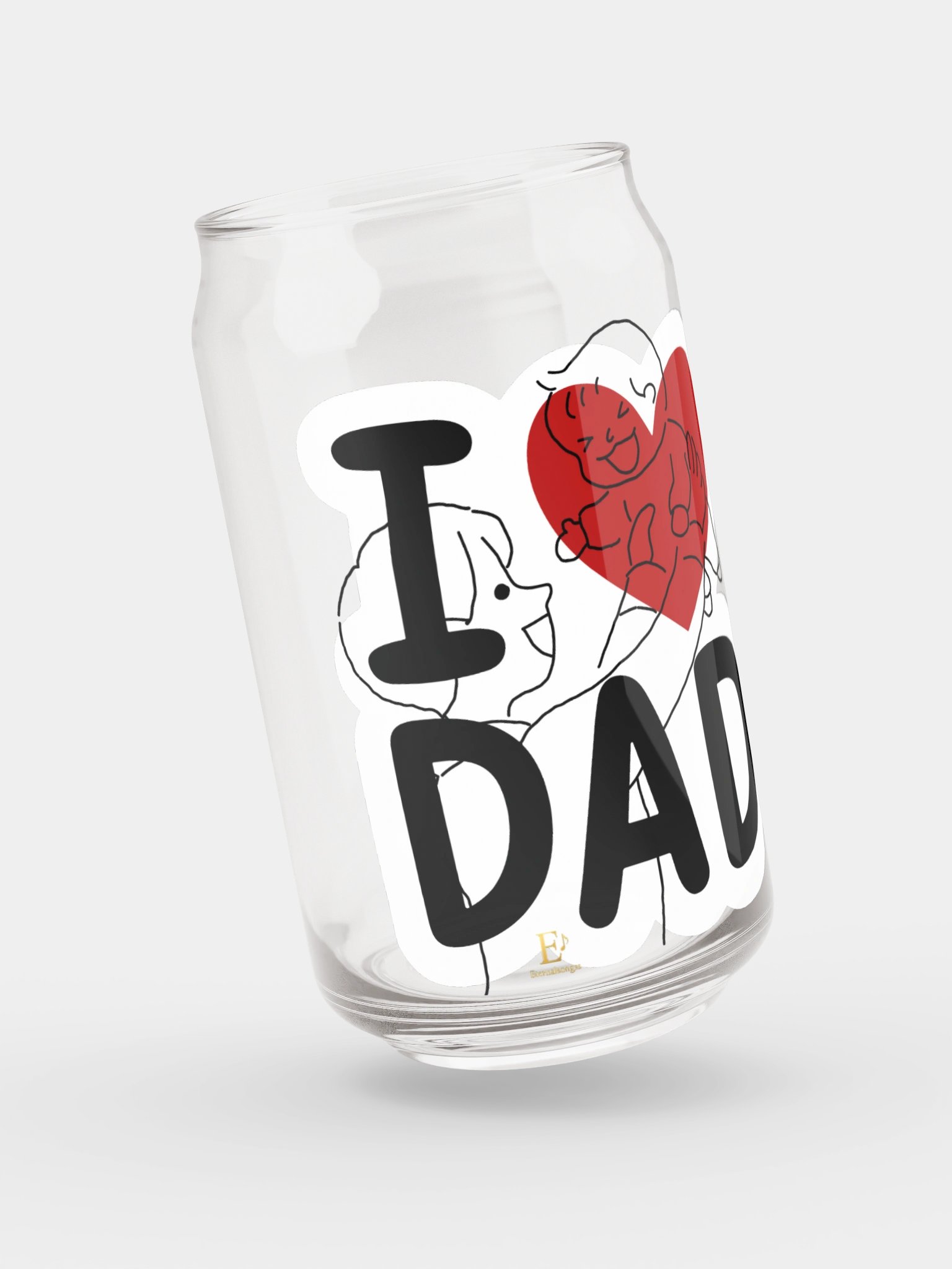 I Heart Dad Can Glass product image (3)
