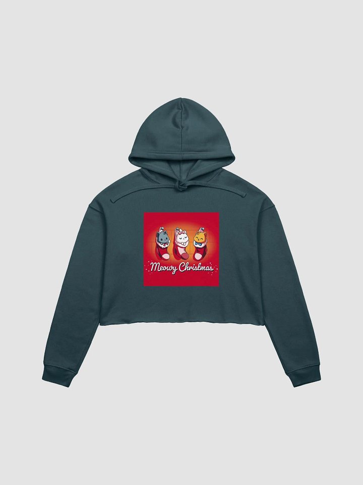 Meowy Christmas Crop Hoodie product image (2)