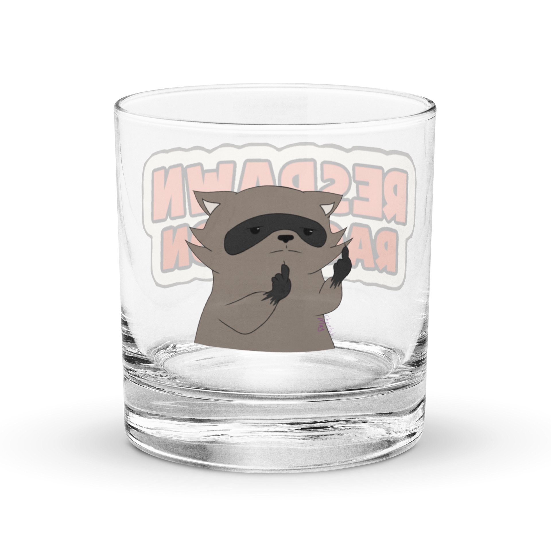 RespawnRaccoon's Middle Finger Rocks Glass product image (3)