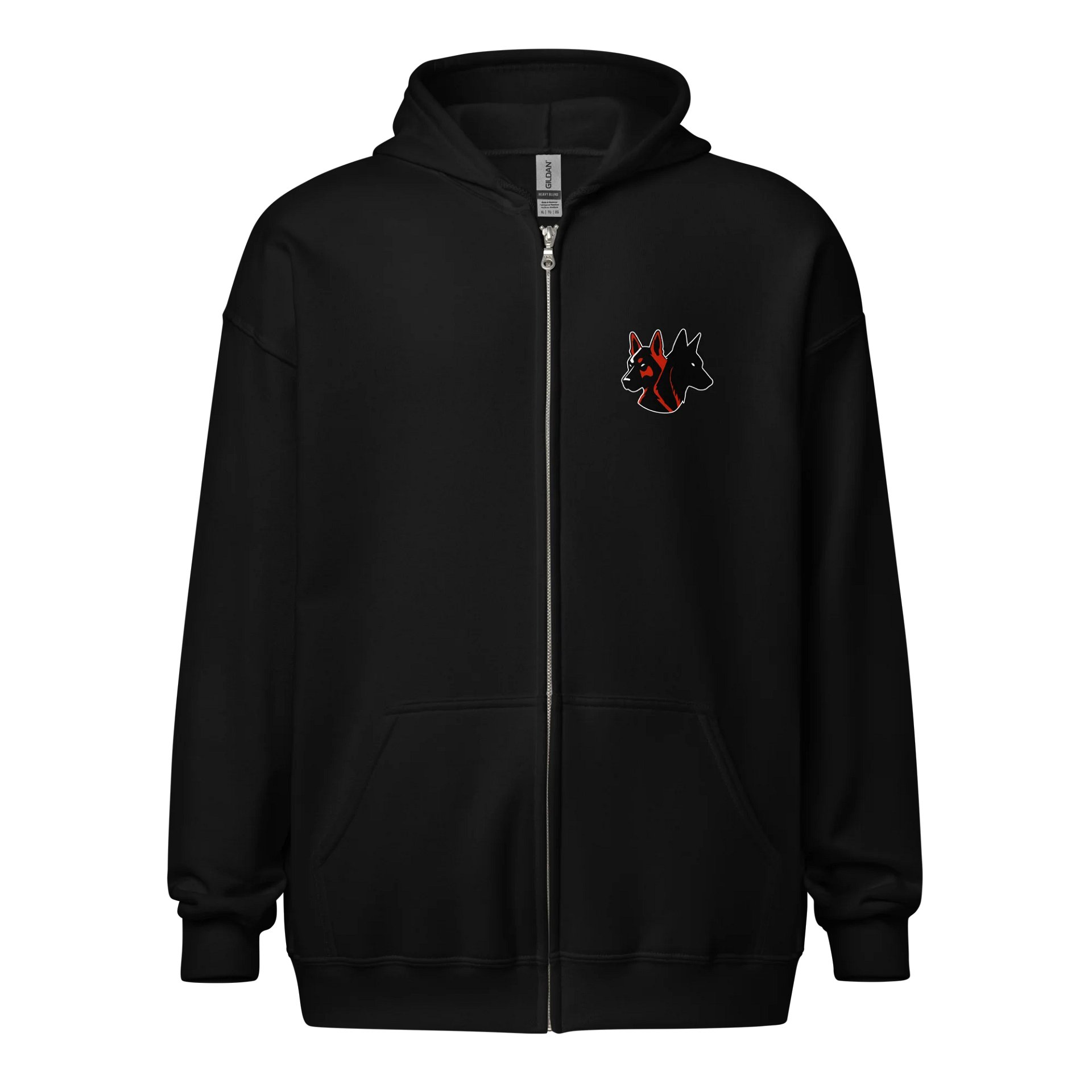 Logo Zip Hoodie Red & Black product image (1)