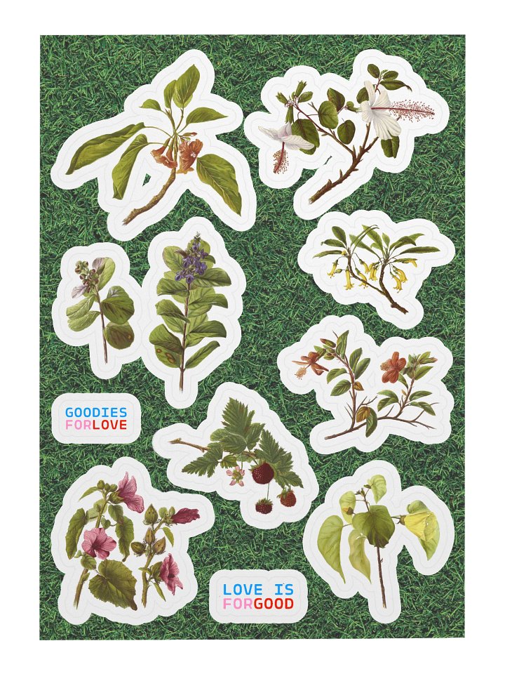 9 stickers de fleurs hawaïennes • planche A5 product image (1)