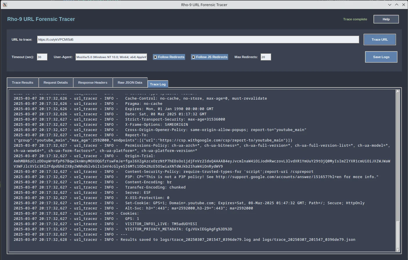 Rho-9 URL Redirect tracer(Linux+windows) product image (3)
