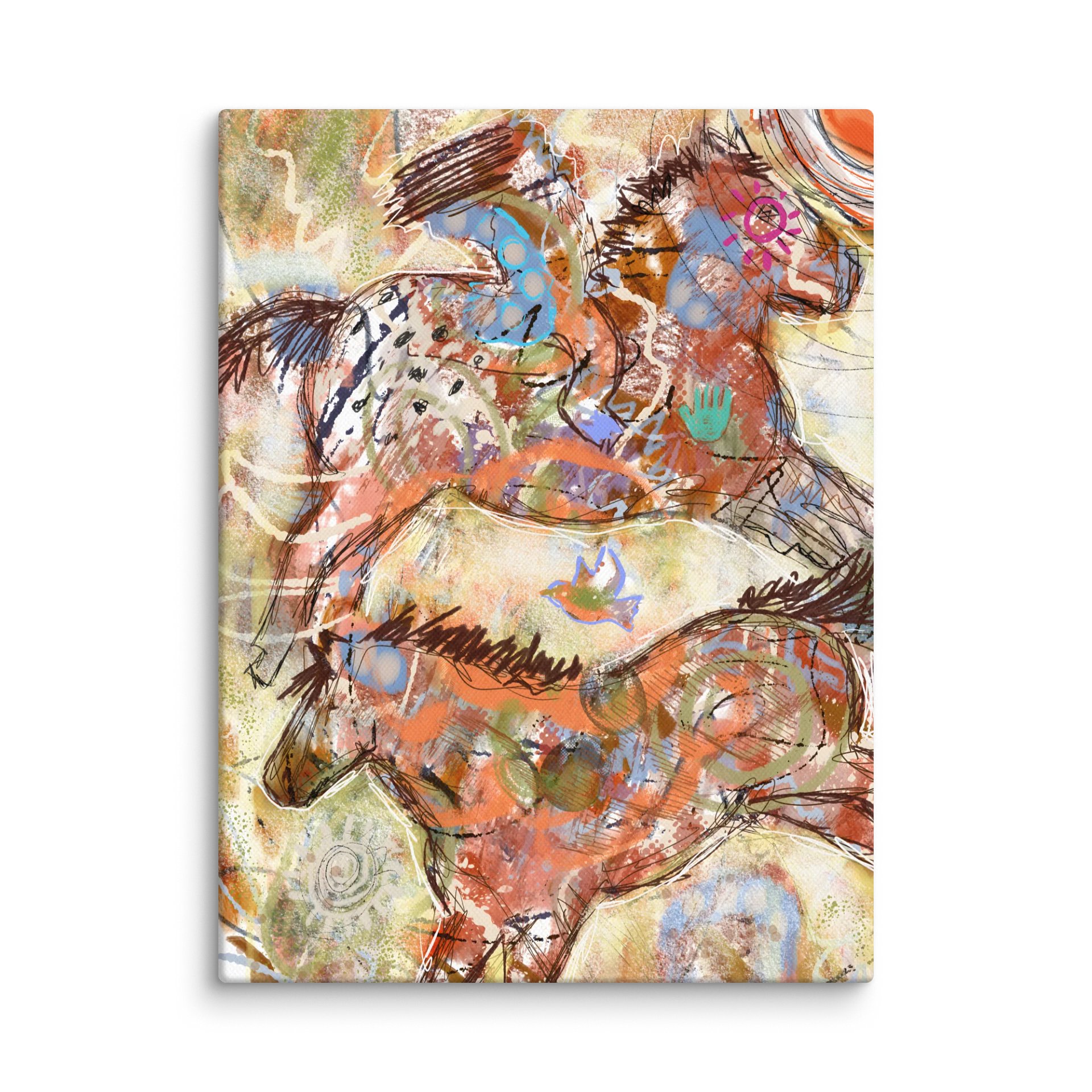Two Horse Cave Art Canvas product image (2)