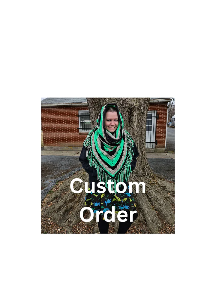 CUSTOM ORDER of Crochet Wild Oleander Hooded Scarf product image (1)