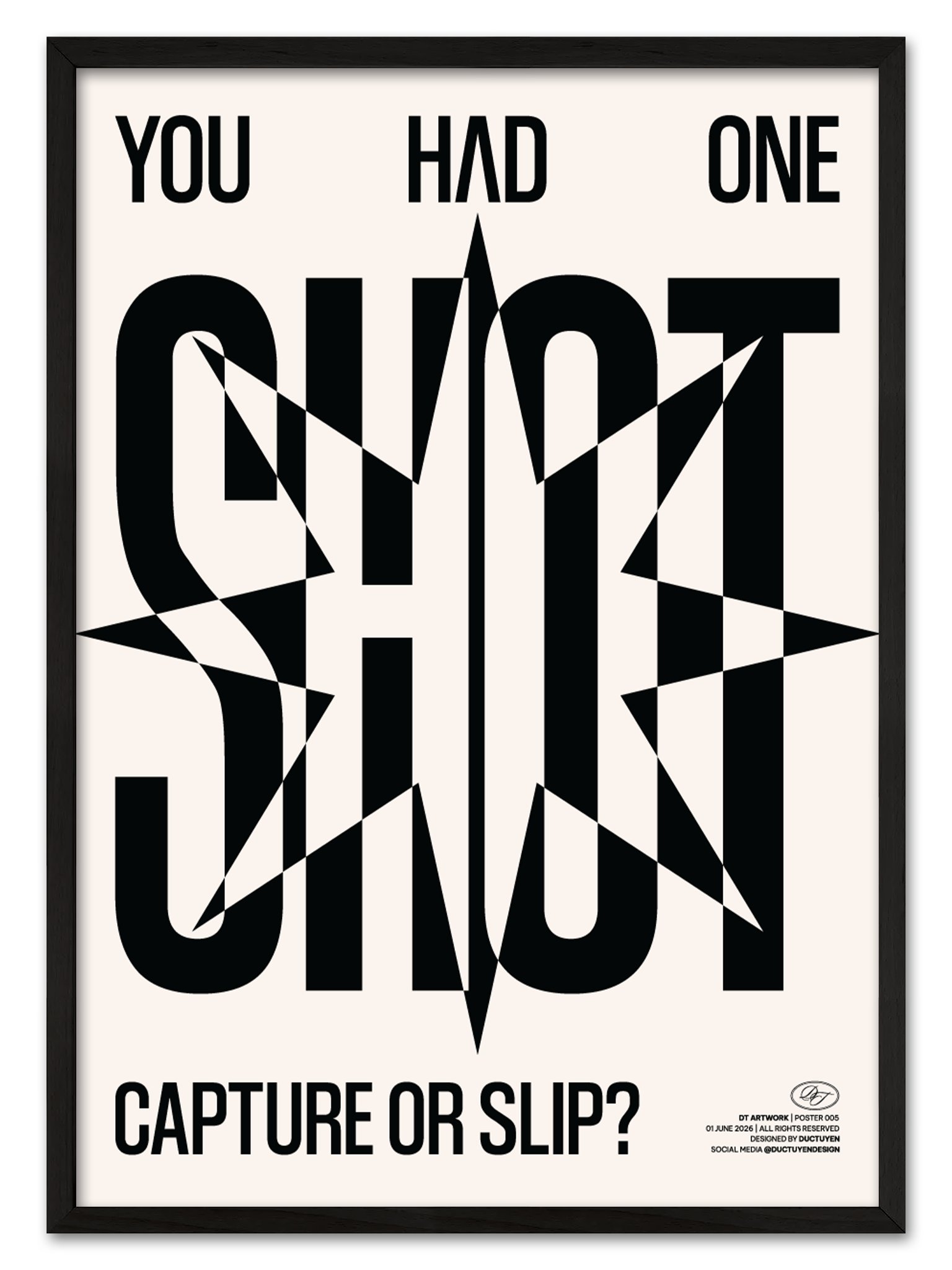 "ONE SHOT" Typography Framed Poster product image (1)