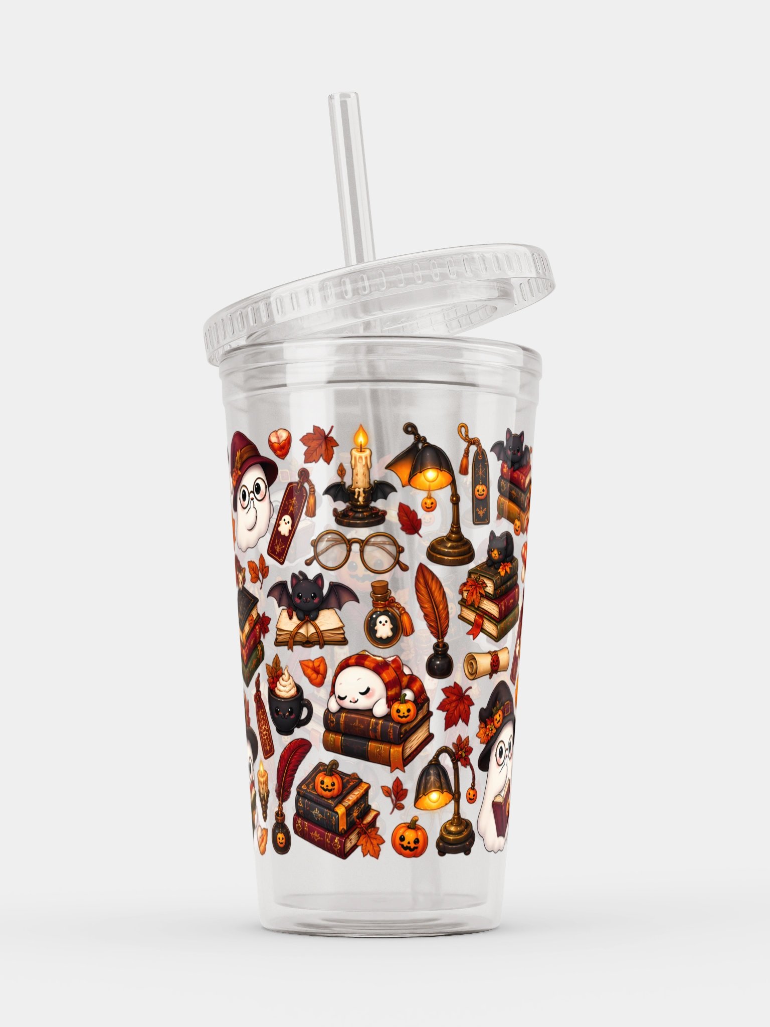 Halloween X Librarian Vibes Clear Dual Wall Tumbler 16 Oz (473 ml) product image (3)