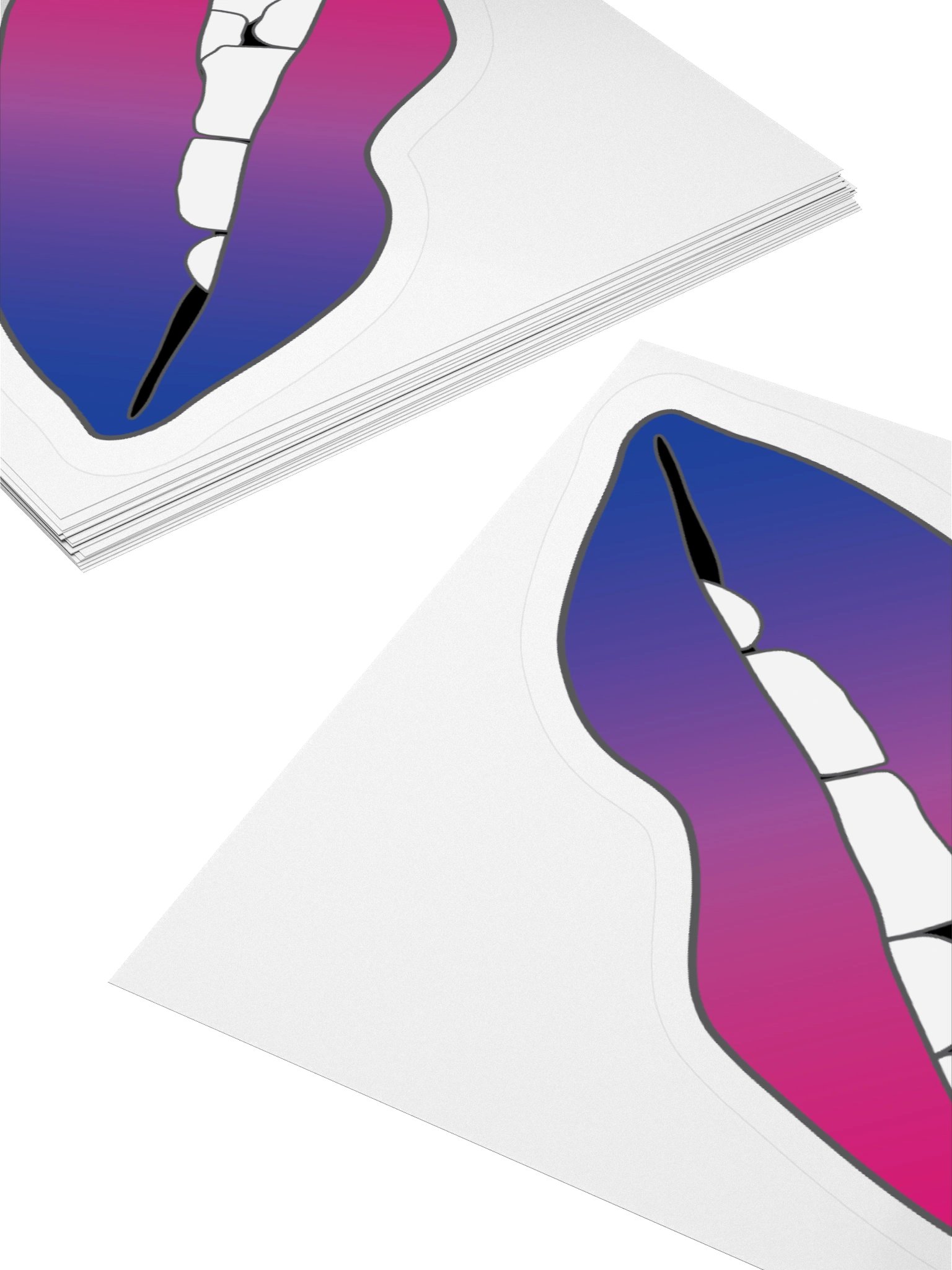 Bisexual Pride Gradient Biting Lips Sticker product image (12)