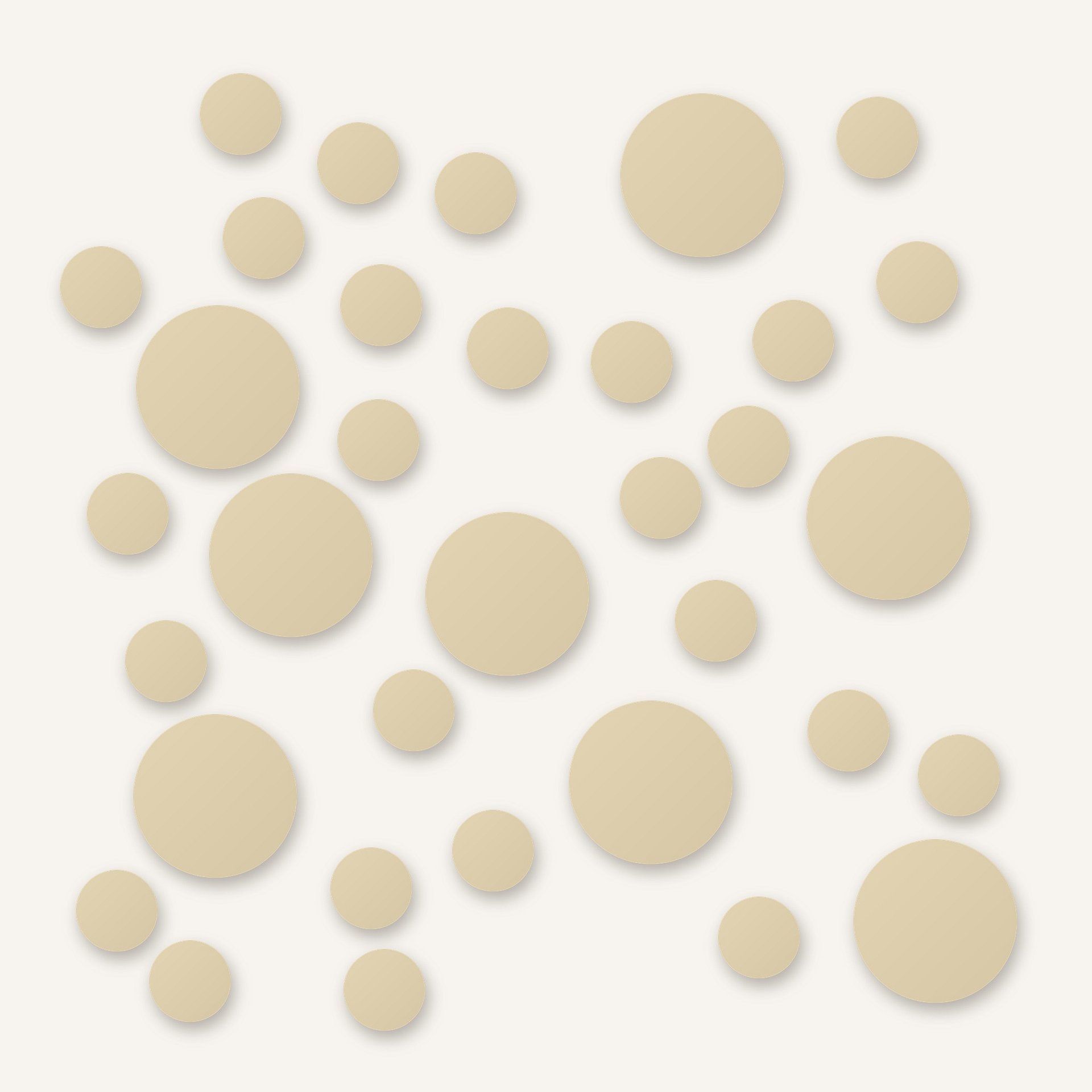Beige Polka Dot Wall Decals, 2" and 4" Vinyl Circle Stickers, Removable Dot Decals for Nursery, Kids Room, Playroom product image (1)
