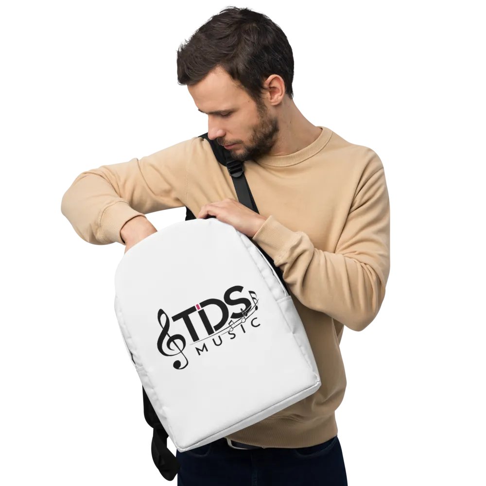 TDS Music Minimalist Backpack - All-Over Print, White, Water-Resistant, Fits 15" Laptop product image (1)