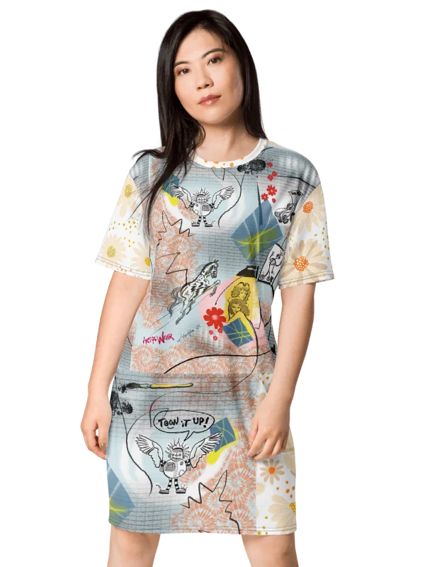 Toon it Up! T-Shirt Tunic Dress 'Robot Story' product image (3)