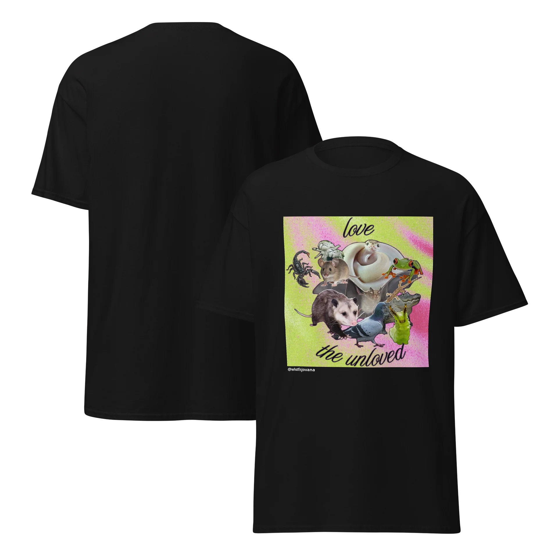love the unloved critter collage tee — black product image (5)