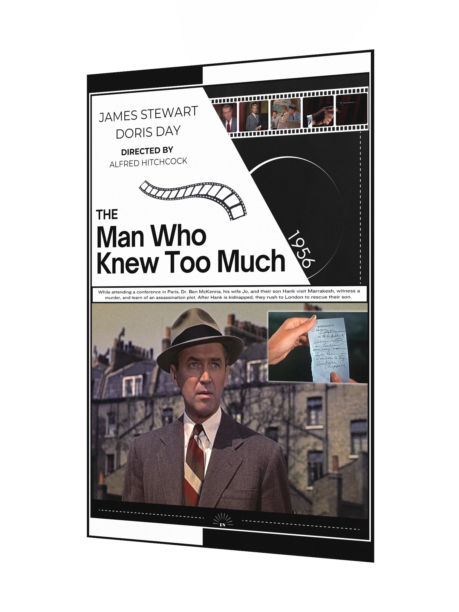 The Man Who Knew Too Much with James Stewart and Doris Day 1956 | Movie Poster | 12x18 Wall Art product image (3)