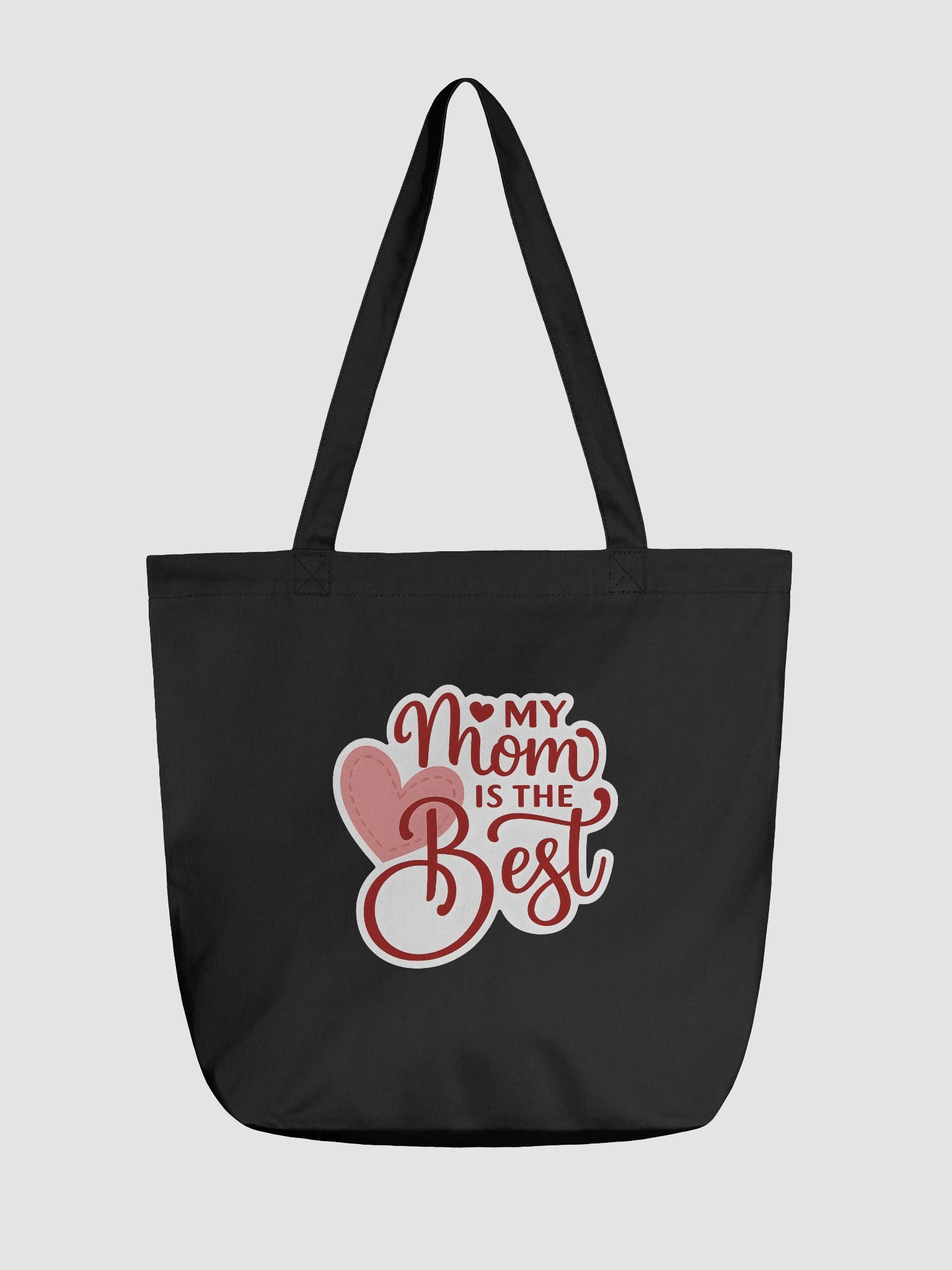 My Mom is the Best Tote Bag | Heart & Script Font Canvas Bag | Cute Hand-Lettered Mother’s Day Gift product image (2)