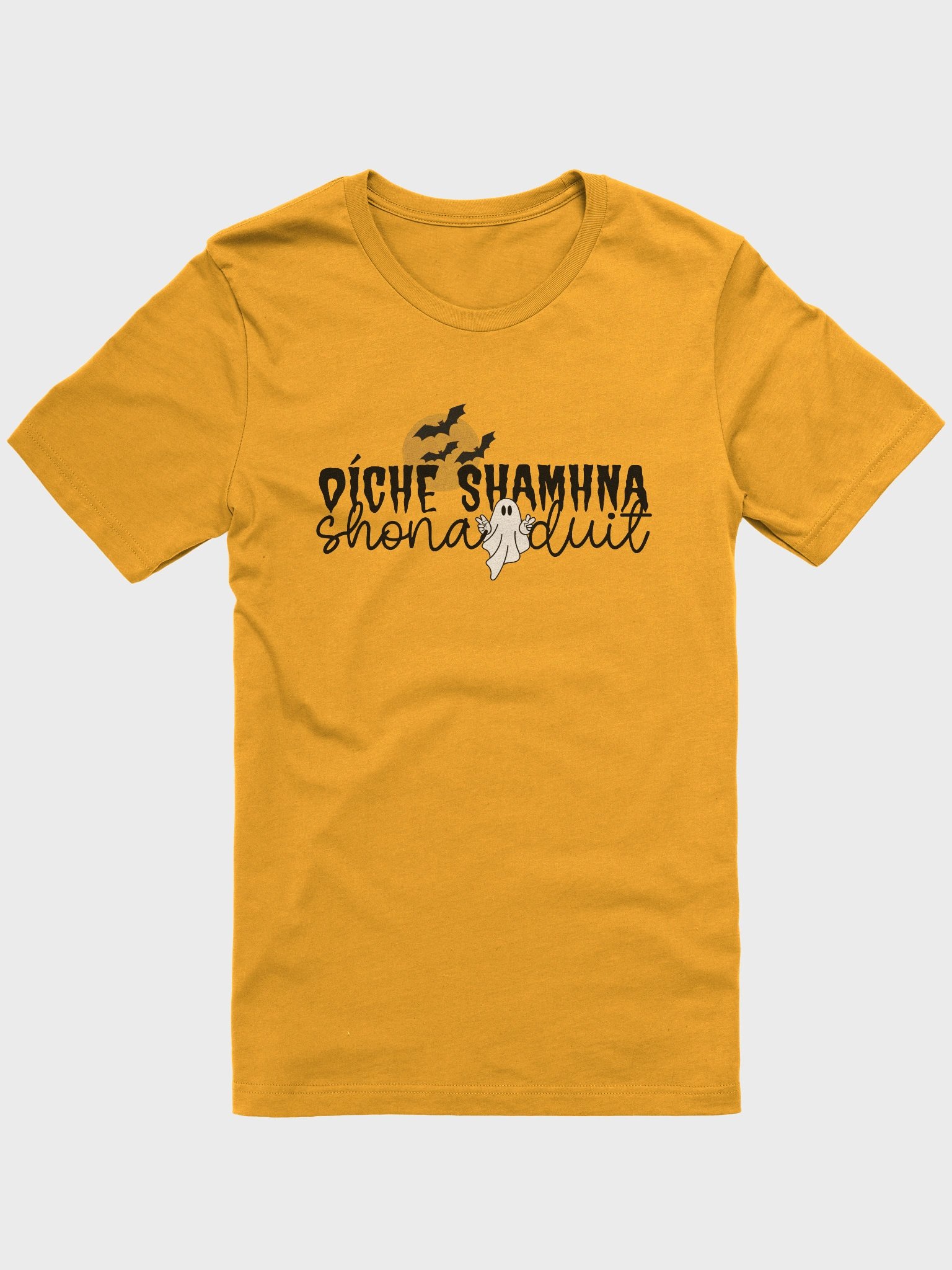 Happy Halloween in Irish / Gaeilge / Gaelic - Supersoft T-shirt with Vintage-Feel Print product image (4)