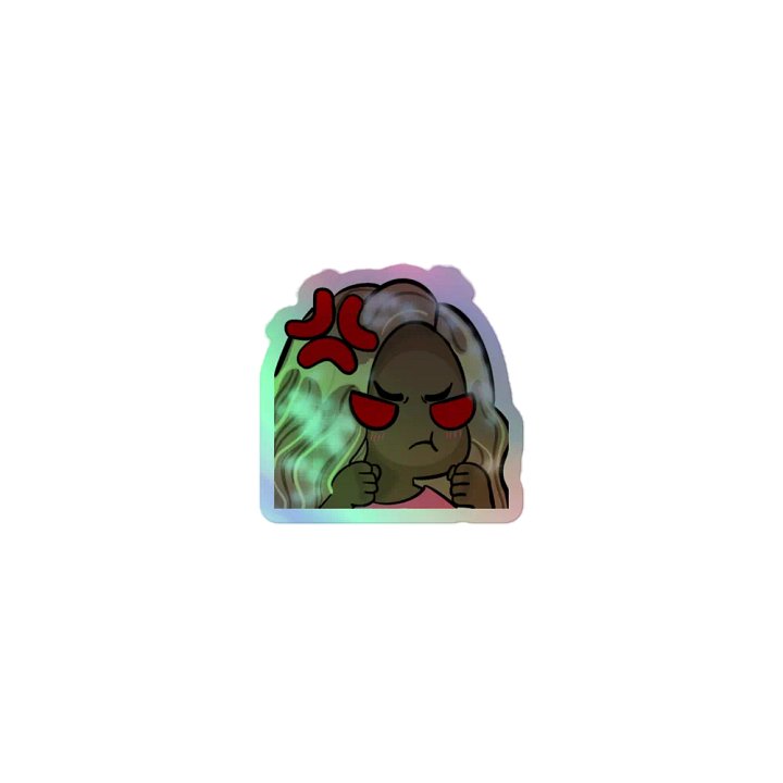 Elusive Angry Chibi Holographic Sticker product image (1)