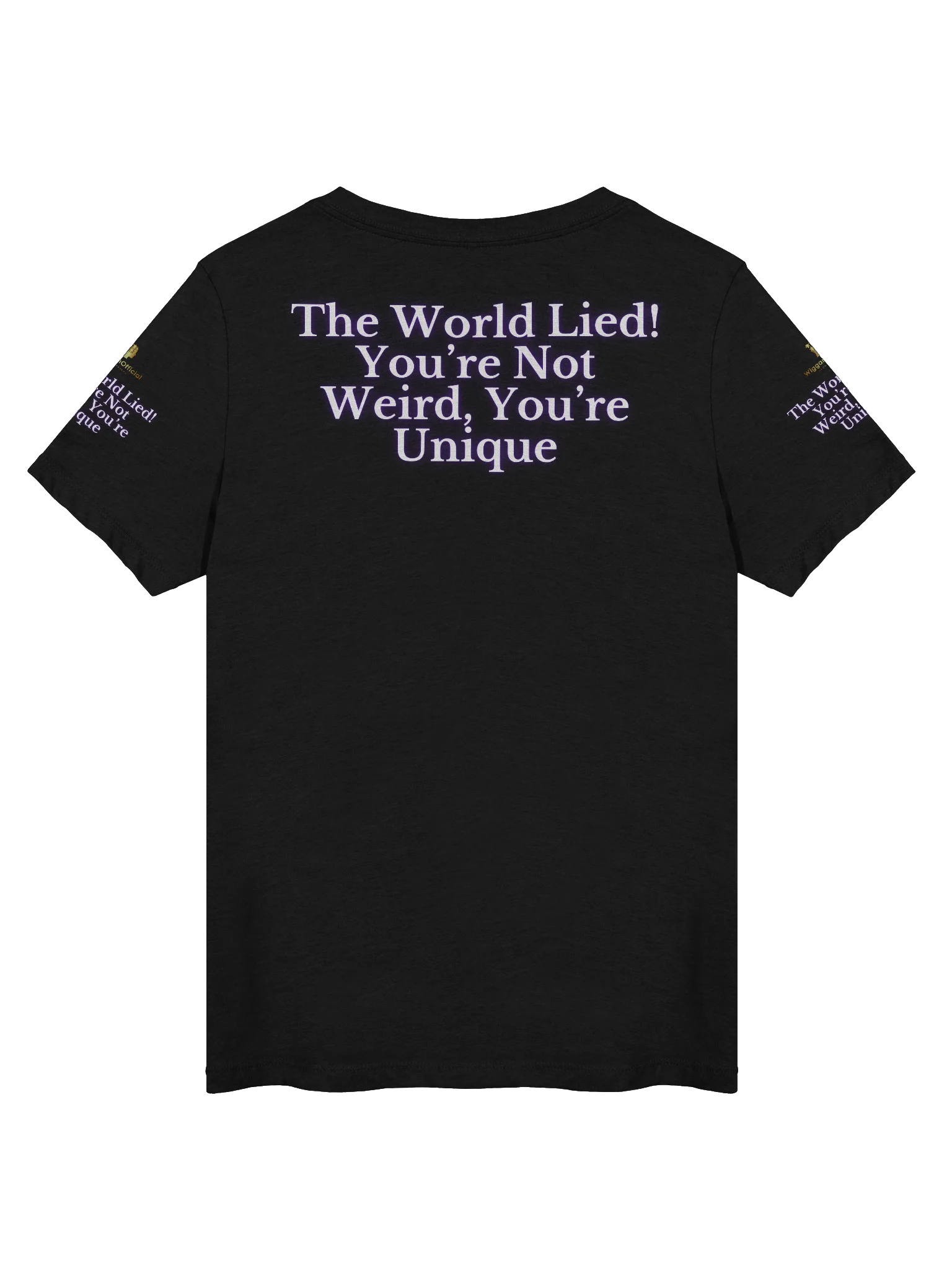 WigganOfficial “The World Lied! You’re Not Weird, You’re Unique” Women's Relaxed V-Neck T-Shirt product image (2)