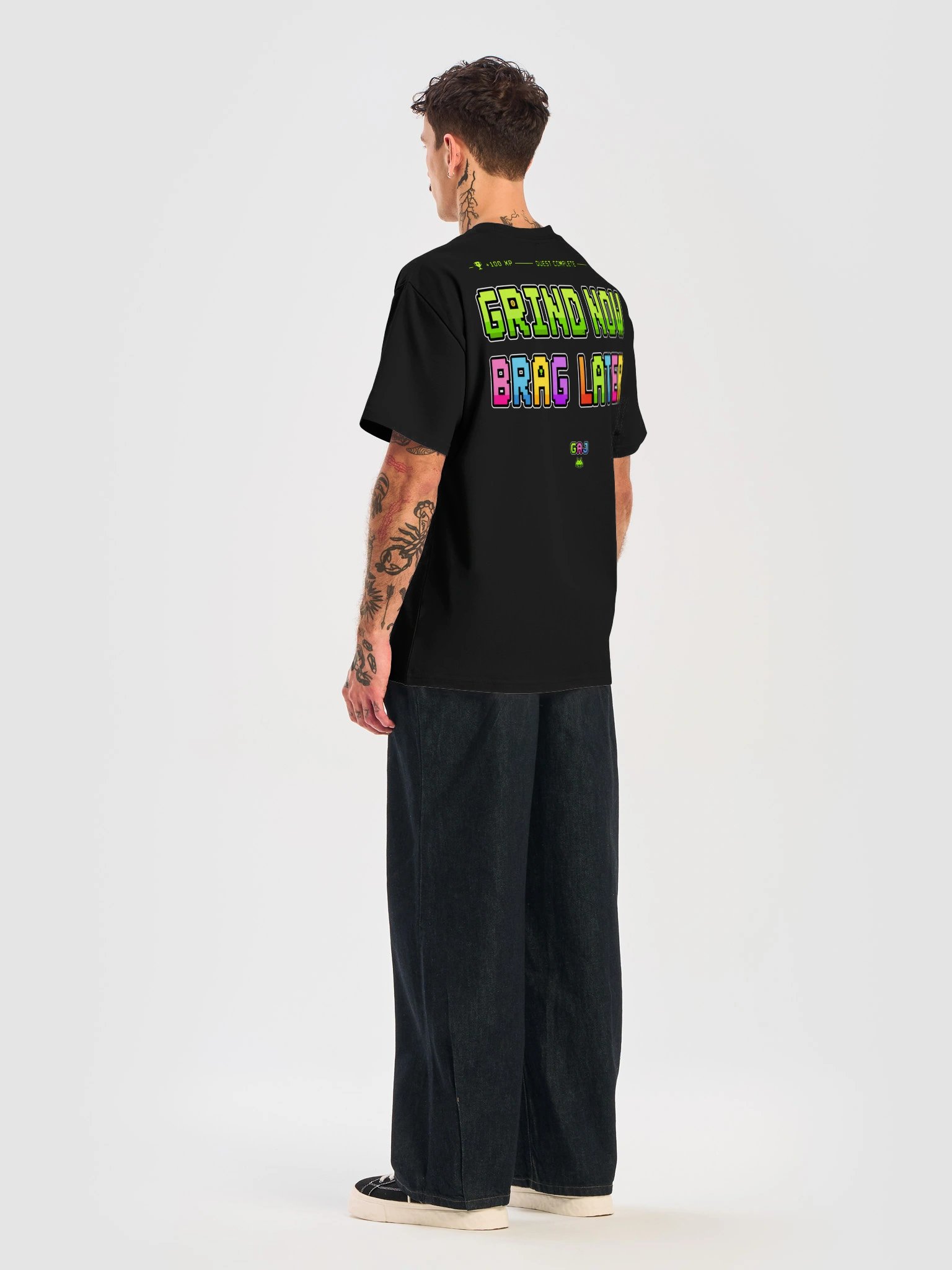 GRIND NOW, BRAG LATER – Pixel Mode Tee - PREMIUM product image (8)