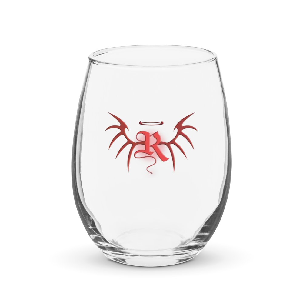 RafaZafar Logo Stemless Wineglass (red aura) product image (1)