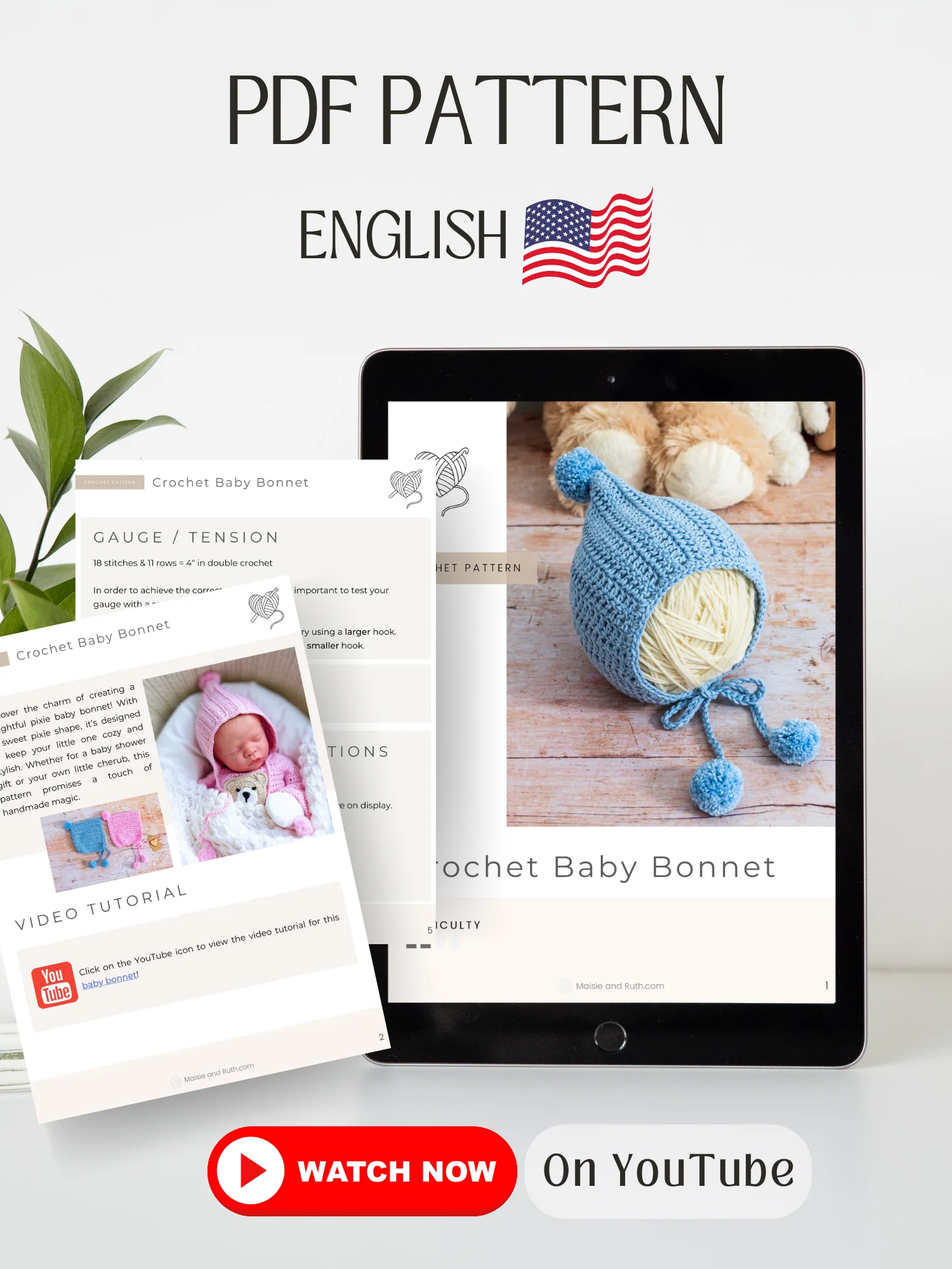 Pixie Baby Bonnet Crochet Pattern product image (2)