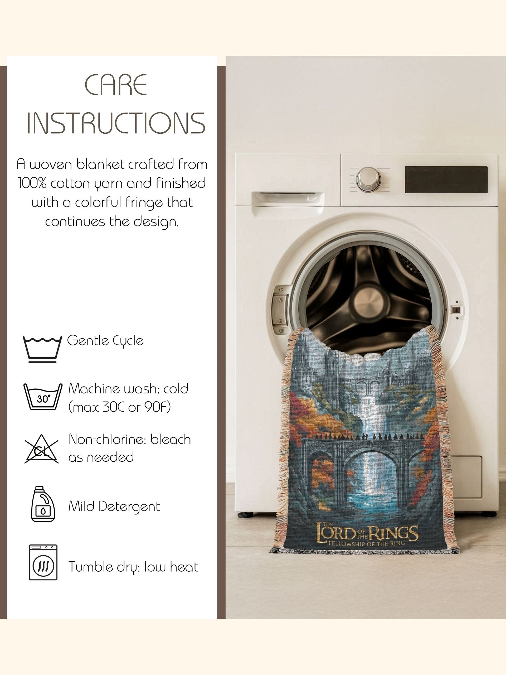 The Fellowship Crossing Rivendell Woven Blanket product image (3)