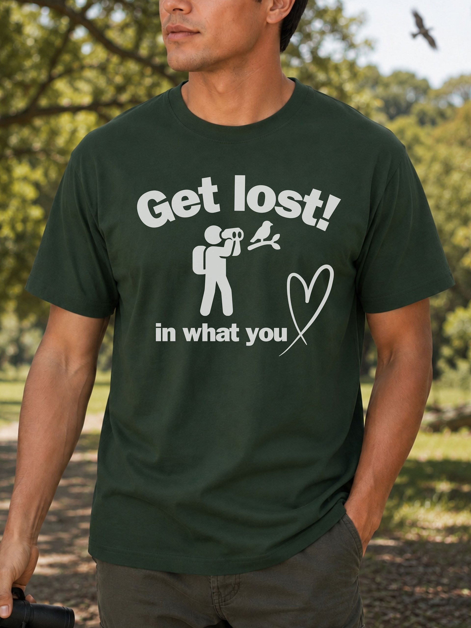 Get Lost Hiking Birdwatching T-Shirt – Adventure Graphic Tee for Birders product image (6)