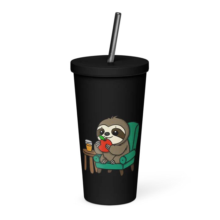 Insulated Tumbler with a Straw - Eating product image (1)