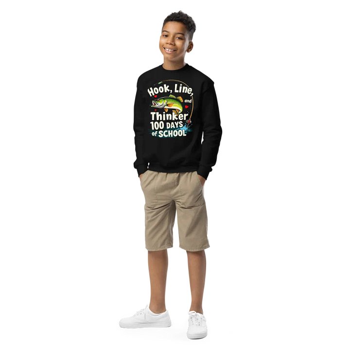 Hook, Line, Thinker 100 Days of School Youth Sweatshirt product image (1)