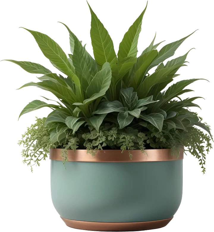 Jade Signature – Modern Matte Planter PNG product image (1)