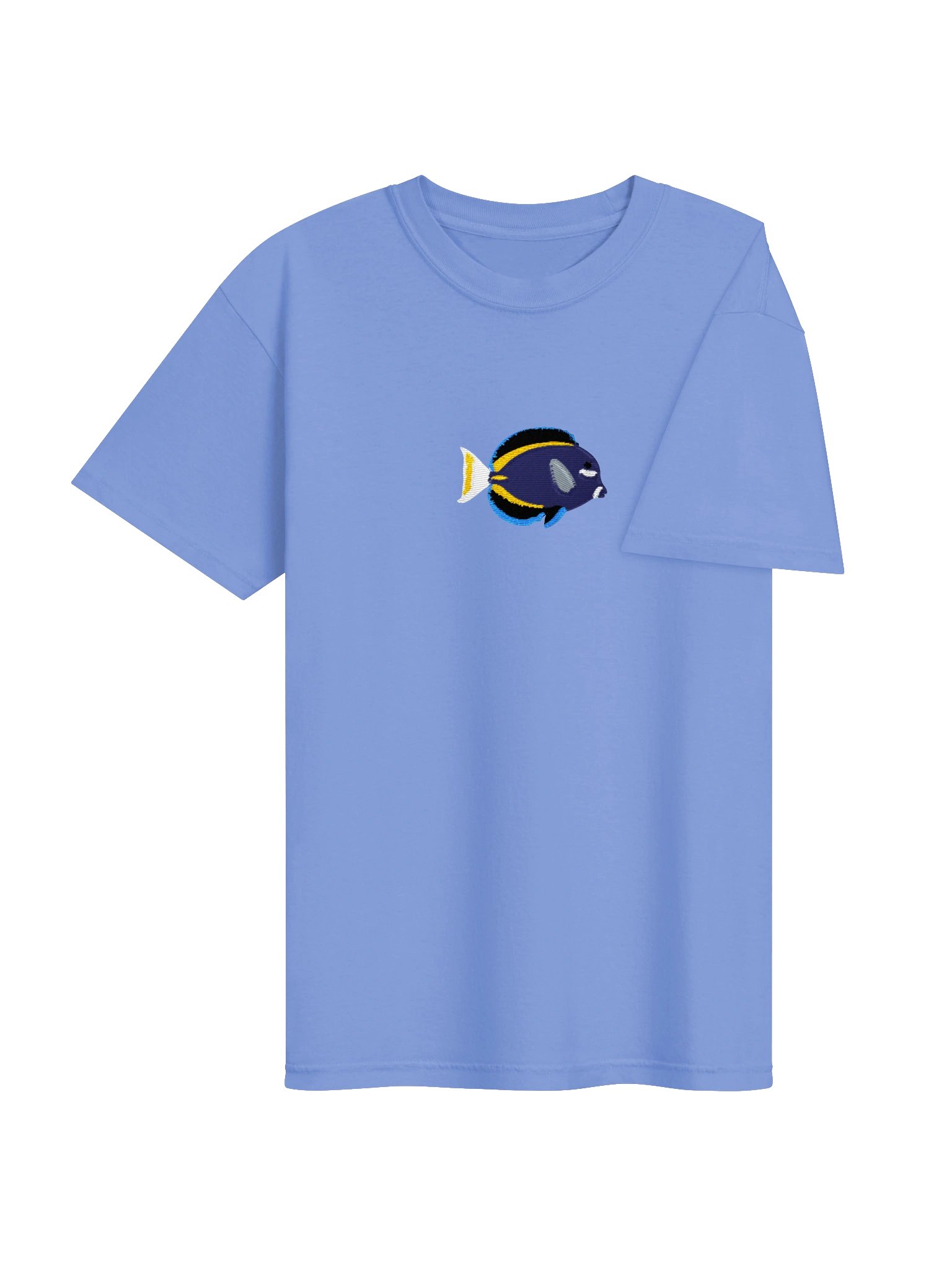 Whitecheek Tang Embroidered Shirt | Reef Aquarium Fish Embroidery Tee | Saltwater Marine Fish Apparel product image (8)