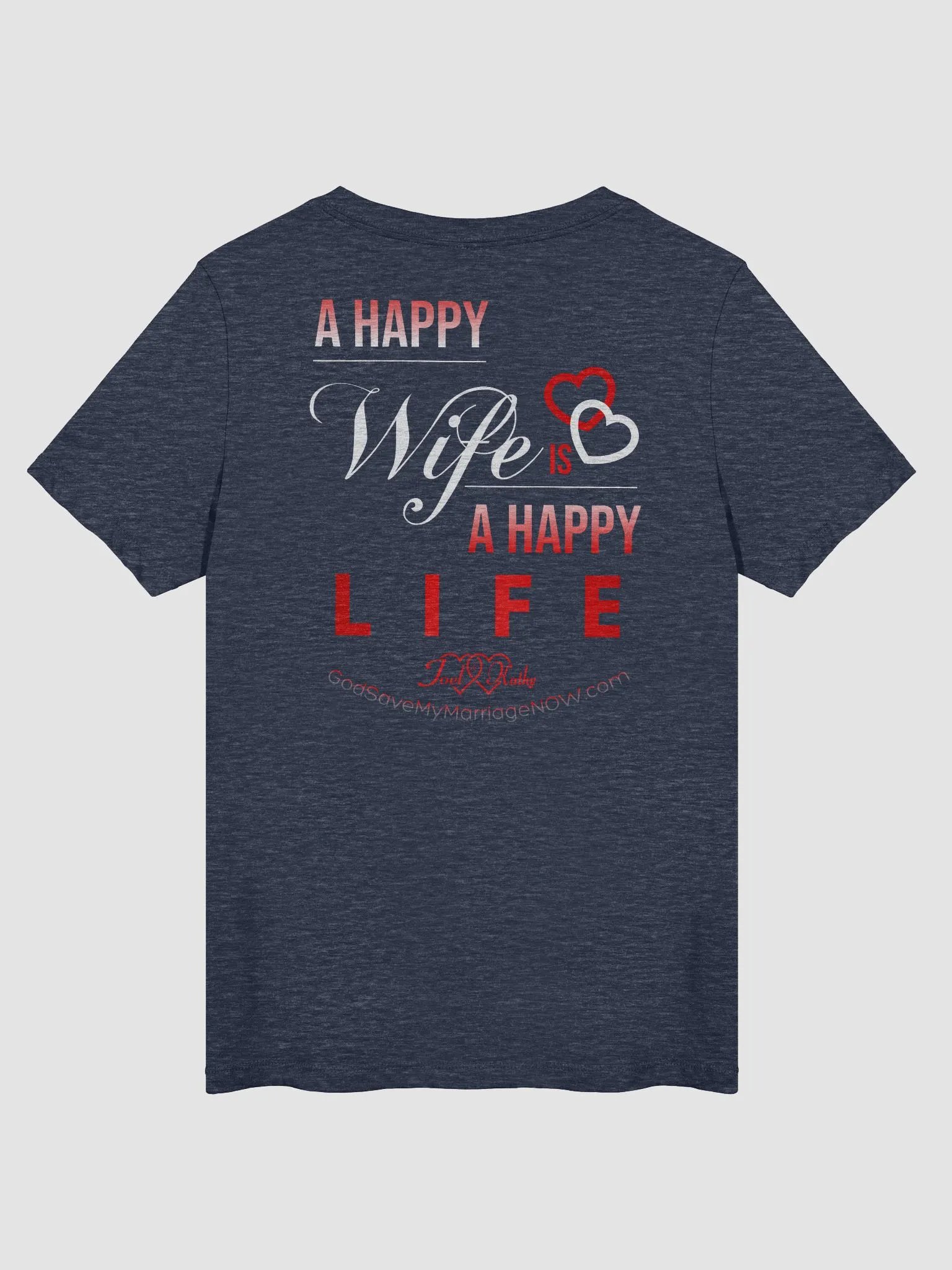 Damn, You are one Lucky Man & A Happy Wife is a Happy Life! V-Neck Tee product image (4)