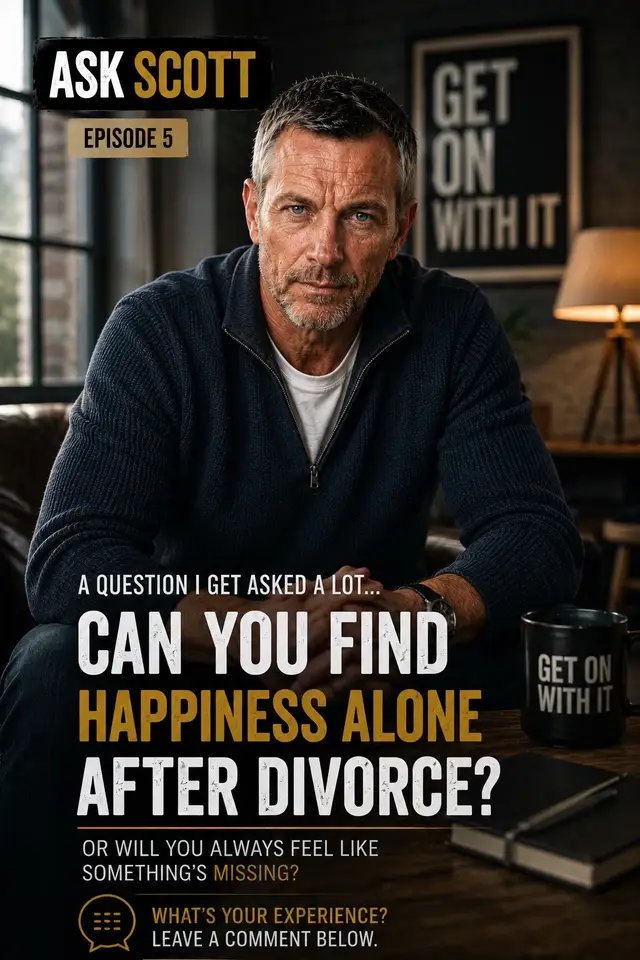 Can you actually be happy on your own after divorce? Or do people just say that because it sounds nice? That’s one of the biggest questions I get asked. And honestly… it makes sense. Because when the dust settles, the house is quiet, and you’re left with your own thoughts, that’s when the real work starts. Not the legal stuff. Not the paperwork. You. Here’s what I learned: Being alone isn’t what hurts. Not liking your own company does. That’s a very different problem. Because if your peace depends on always needing someone there to distract you, that’s not happiness. That’s avoidance. And avoidance always sends the bill later. If you’ve been through divorce, separation, heartbreak, or rebuilding your life from scratch, I’d love to hear your take. And if there’s something you want me to answer around relationships, mindset, confidence, or starting again later in life—drop it below. #D#DivorceRecoveryS#StartingOverM#MensMindsetrelationshiptruth #getonwithit  