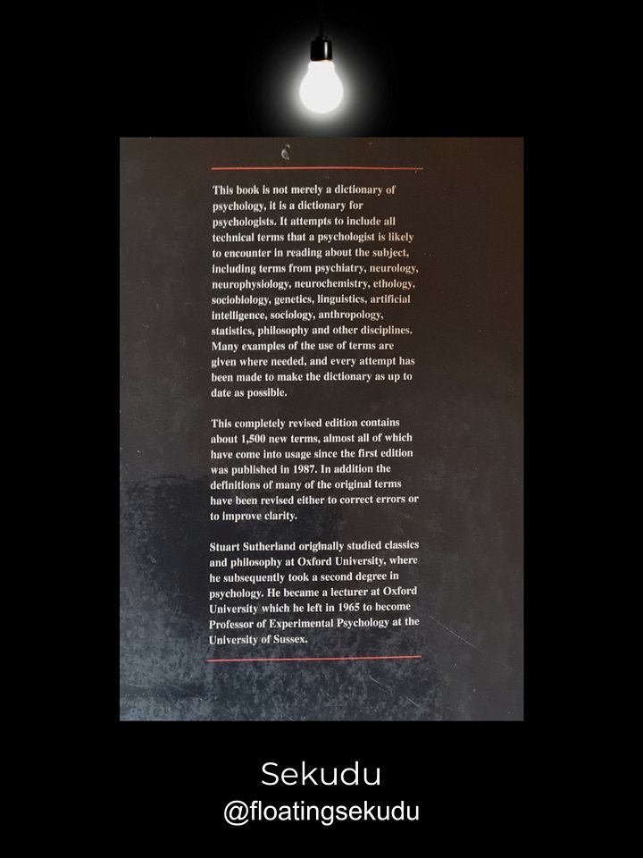 The Macmillan Dictionary of Psychology | Stuart Sutherland [Second-Hand] product image (2)