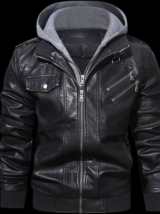 Mens Moto Jacket with Removable Hood product image (2)