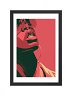 MONA No. 2 FRAMED | Black Woman Wall Art | Gold Grillz Print, Crimson &amp; Gold
