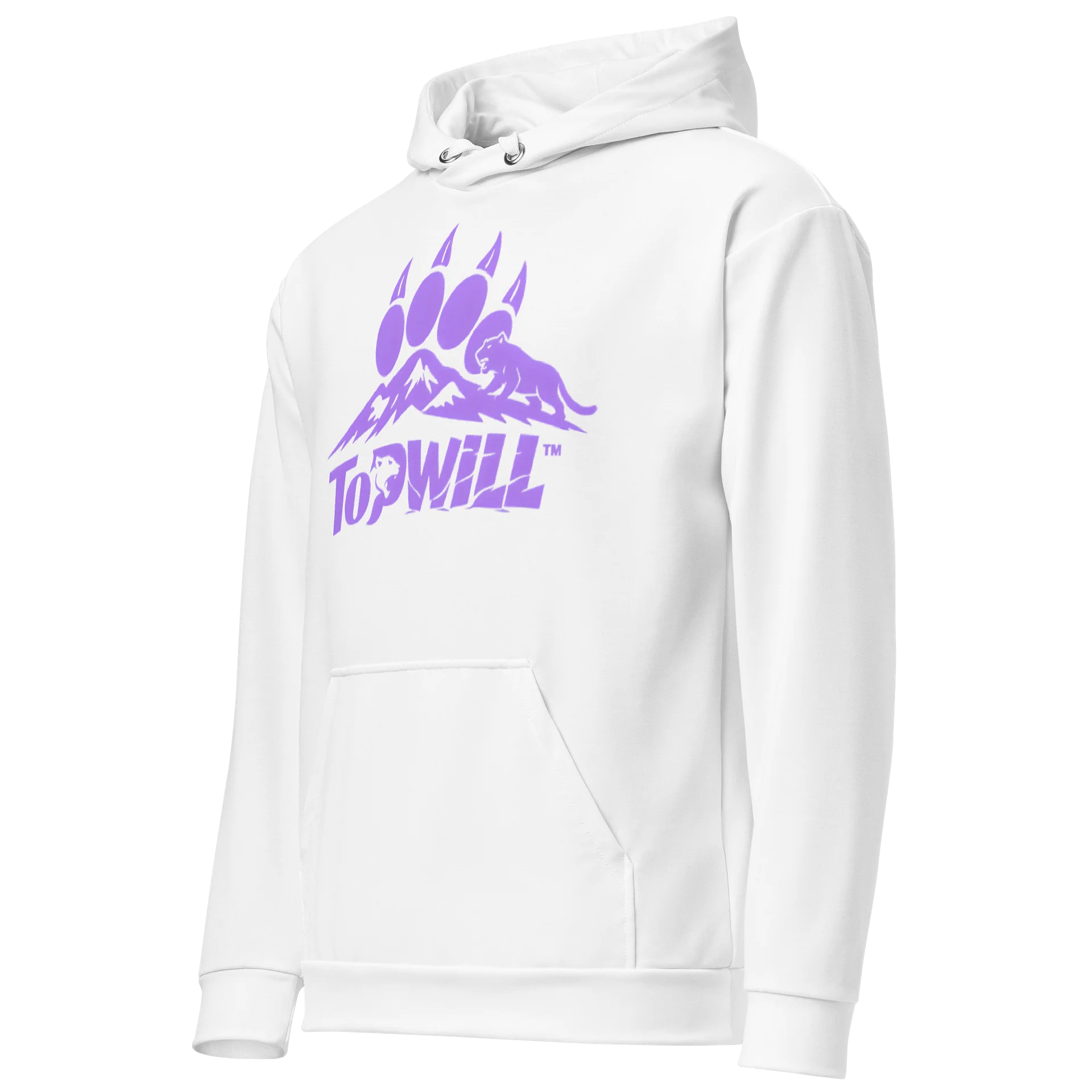 Topwill™ White & Purple Paw Rise Cotton Hoodie product image (3)