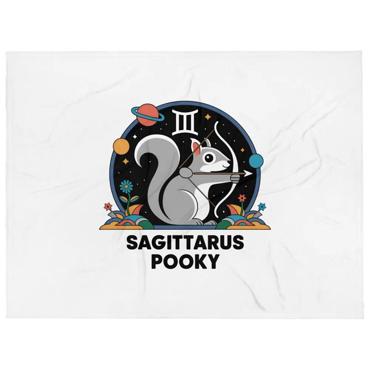 Ultra soft and plushy blanket: Sagitarius Pooky, Sky, planets and flowers product image (1)