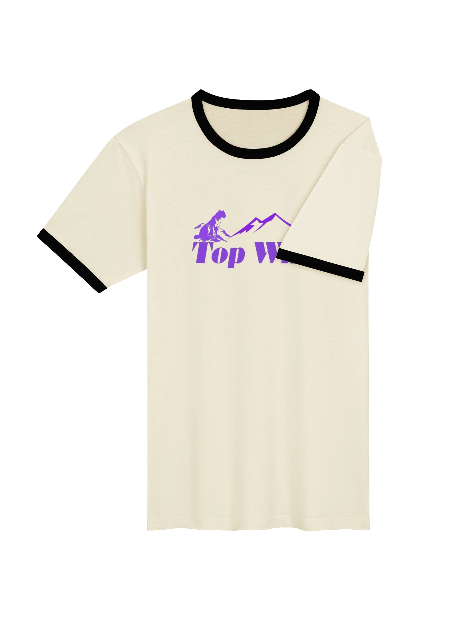 Top Will ™ Cream & Purple-Black Unisex Ringer T-Shirt product image (4)