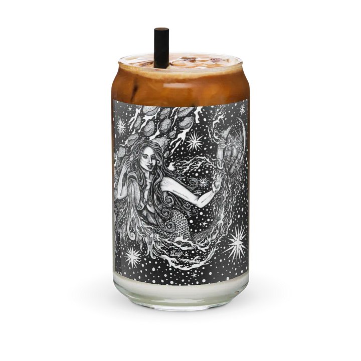 Aquarius Zodiac Can-Shaped Glass product image (2)