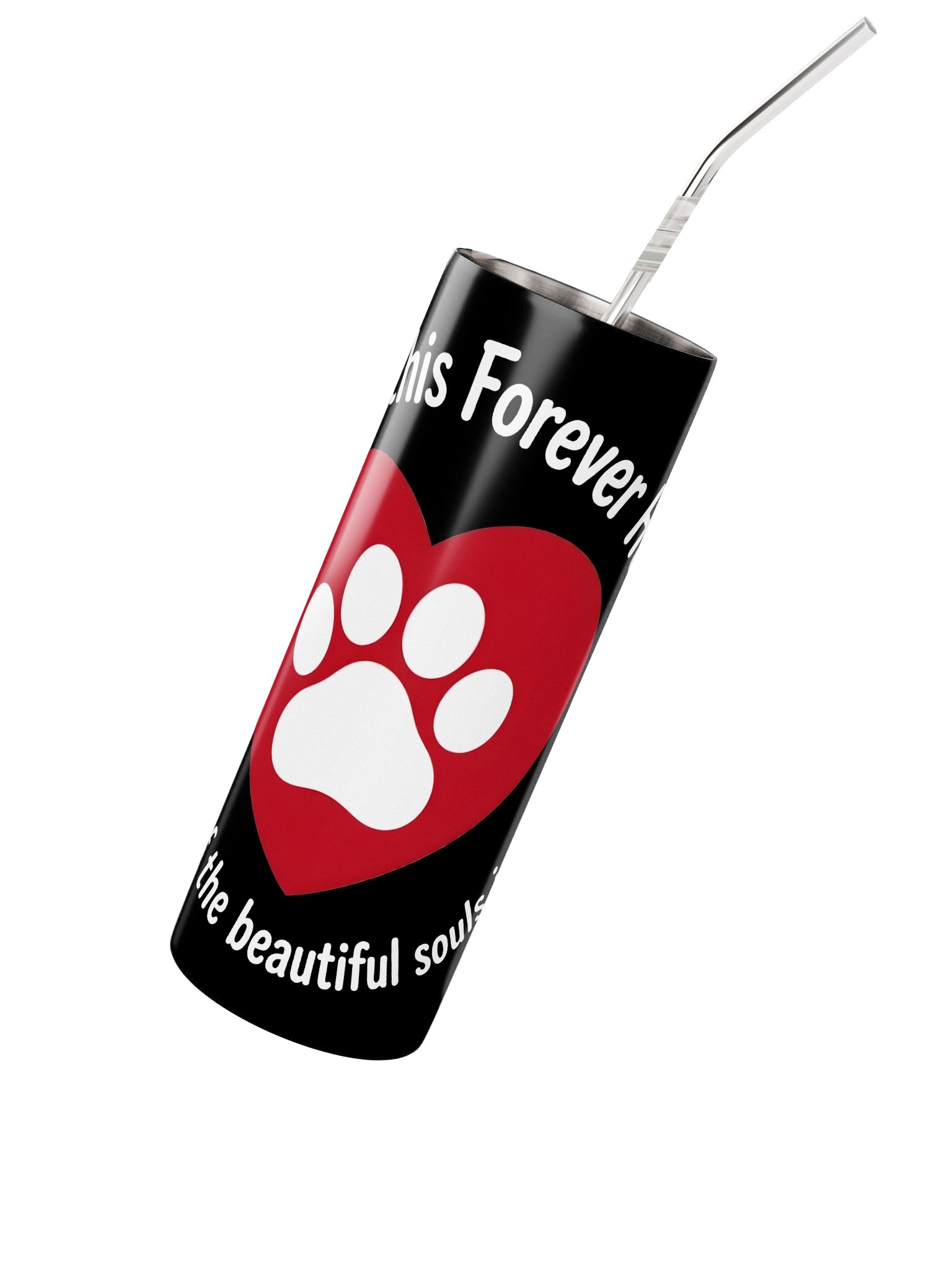 Bless This Forever Home Paw Heart Tumbler (black) product image (3)