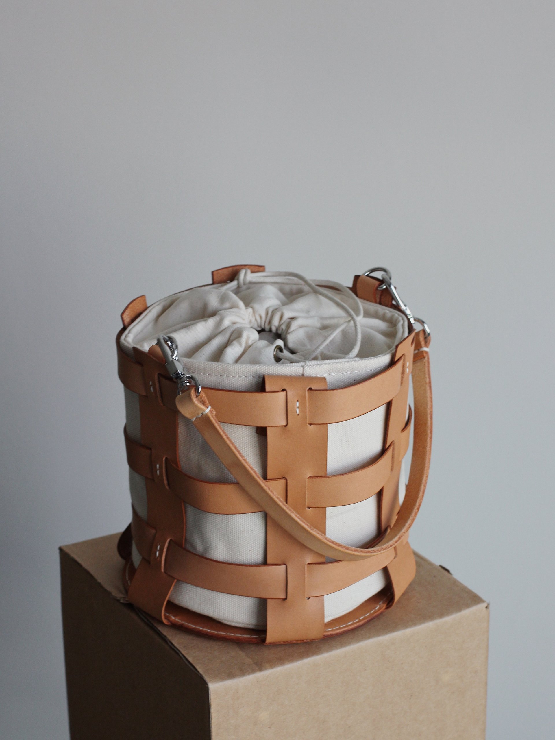 Vegetable Tanned Leather Caged Bucket Bag product image (5)